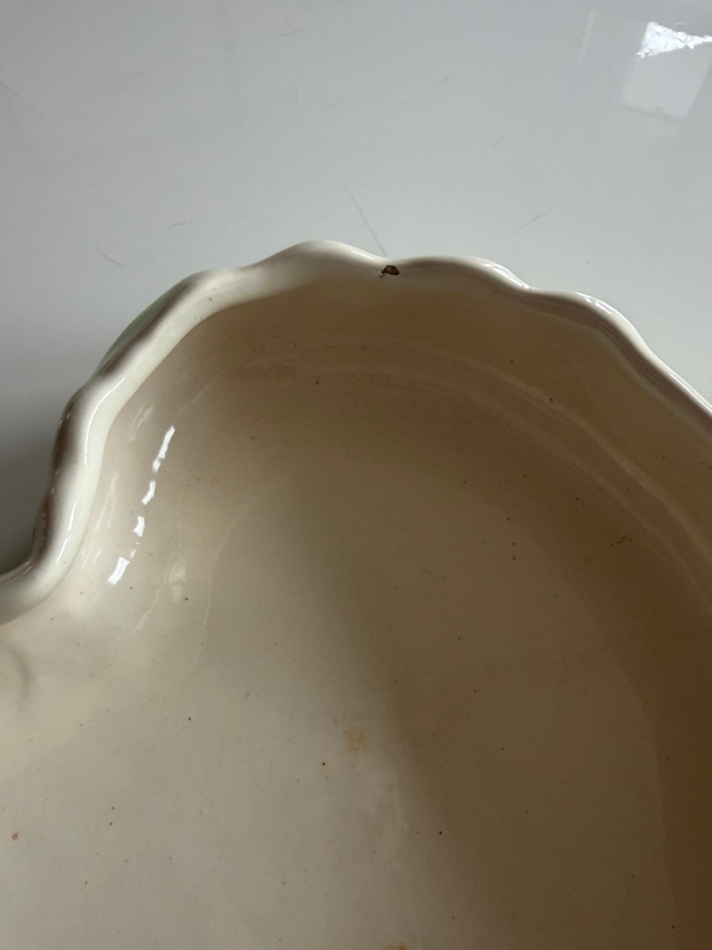 Haeger USA 1946 lotus float vintage chartreuse glazed dish garden planter - Picture 6 of 12